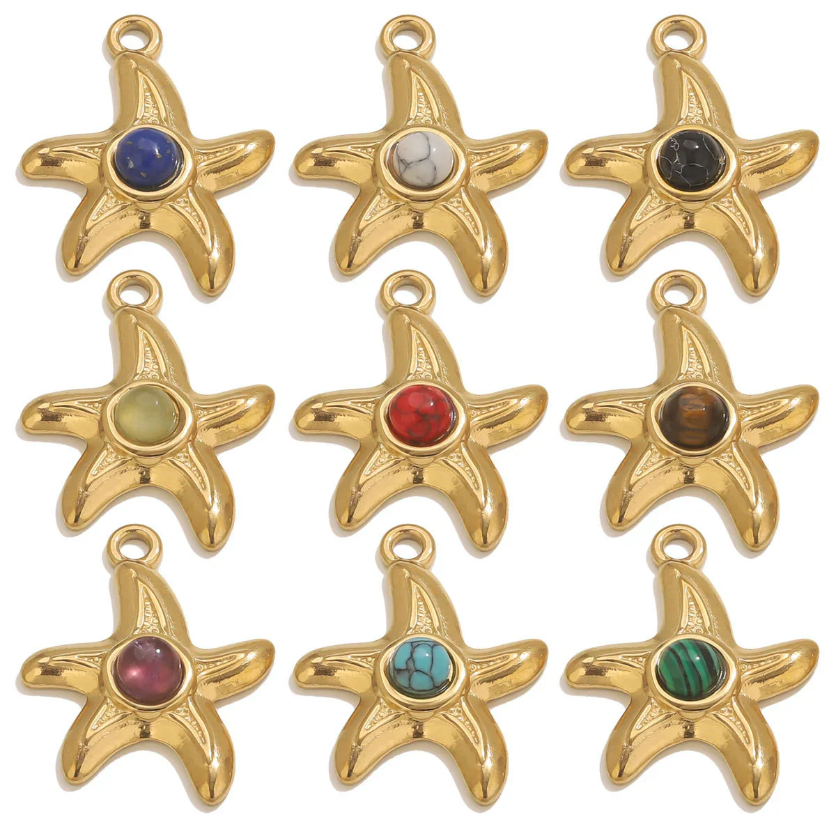 Stainless Steel Starfish Jewelry Pendant Necklace Electroplated Ocean Series - Image 3