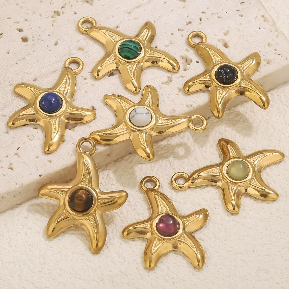 Stainless Steel Starfish Jewelry Pendant Necklace Electroplated Ocean Series - Image 4