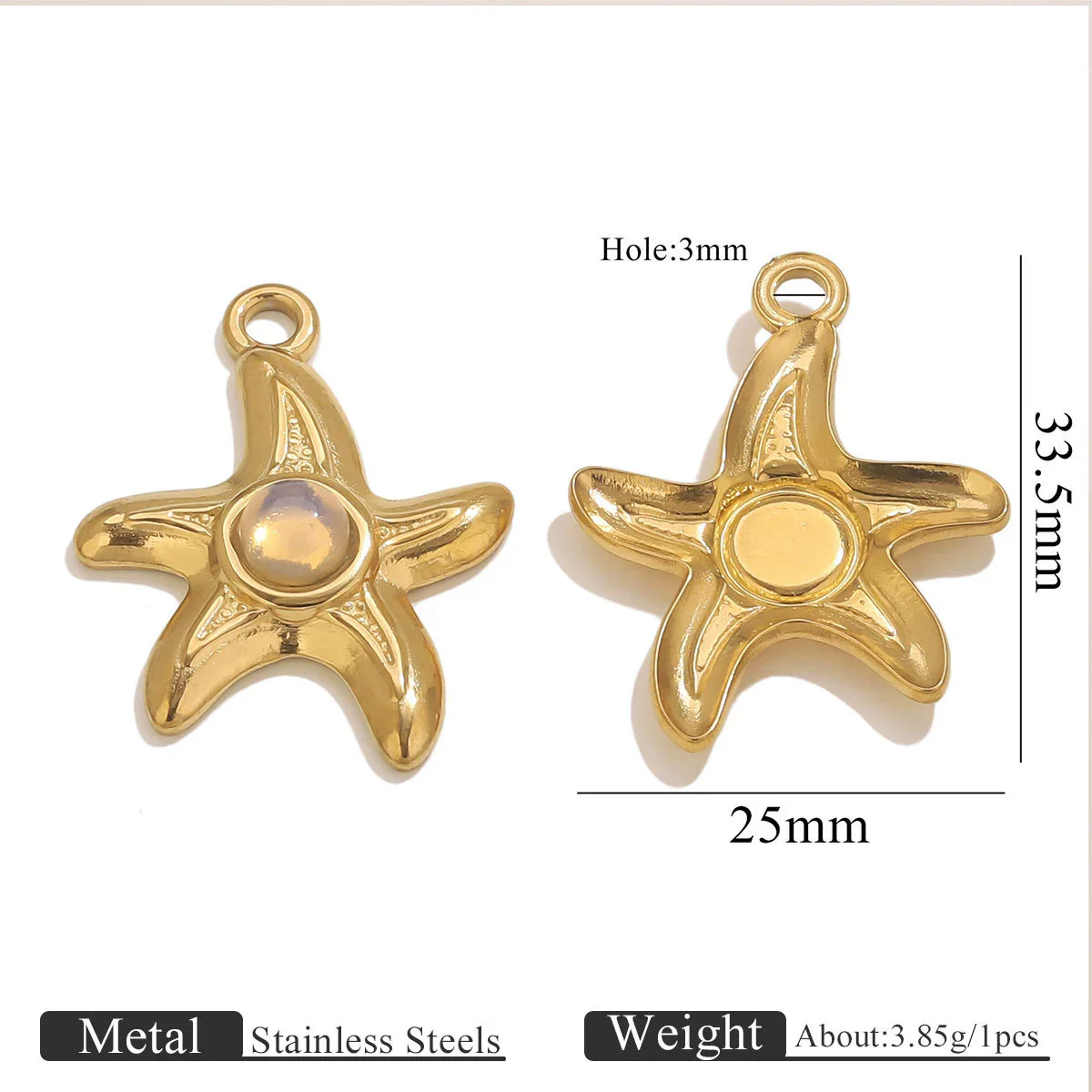 Stainless Steel Starfish Jewelry Pendant Necklace Electroplated Ocean Series - Image 6