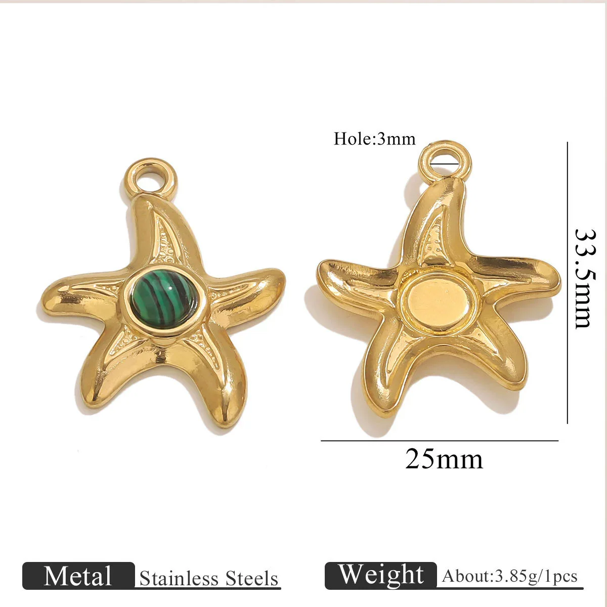 Stainless Steel Starfish Jewelry Pendant Necklace Electroplated Ocean Series - Image 8