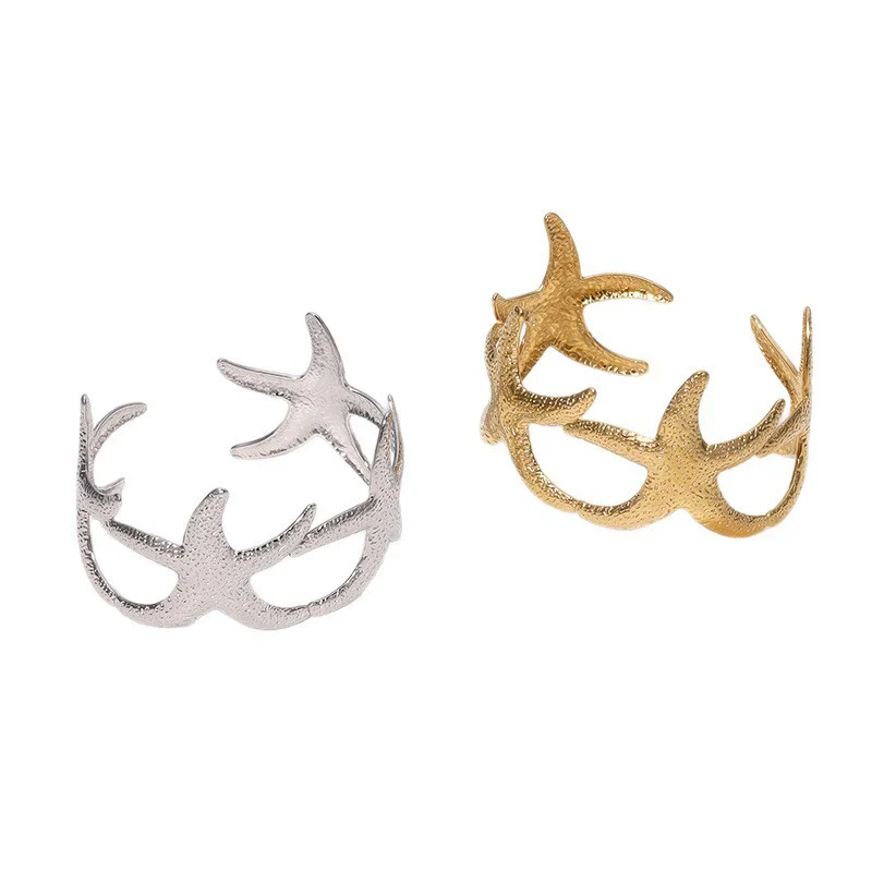 Stainless Steel Starfish Open Bracelet For Women Goldplated Electroplated Simple Animal Style Highend Jewelry - Image 5