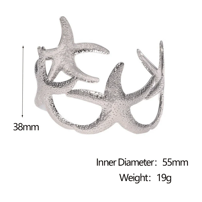 Stainless Steel Starfish Open Bracelet For Women Goldplated Electroplated Simple Animal Style Highend Jewelry - Image 7