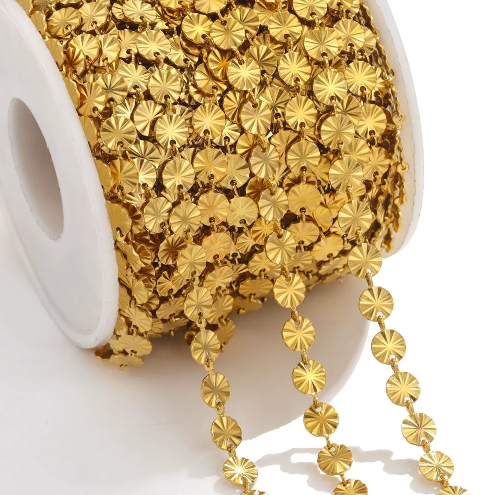 Stainless Steel Sunflower Totem Chain Necklace Bracelet Diy Handmade Jewelry Accessories Electroplating Wholesale