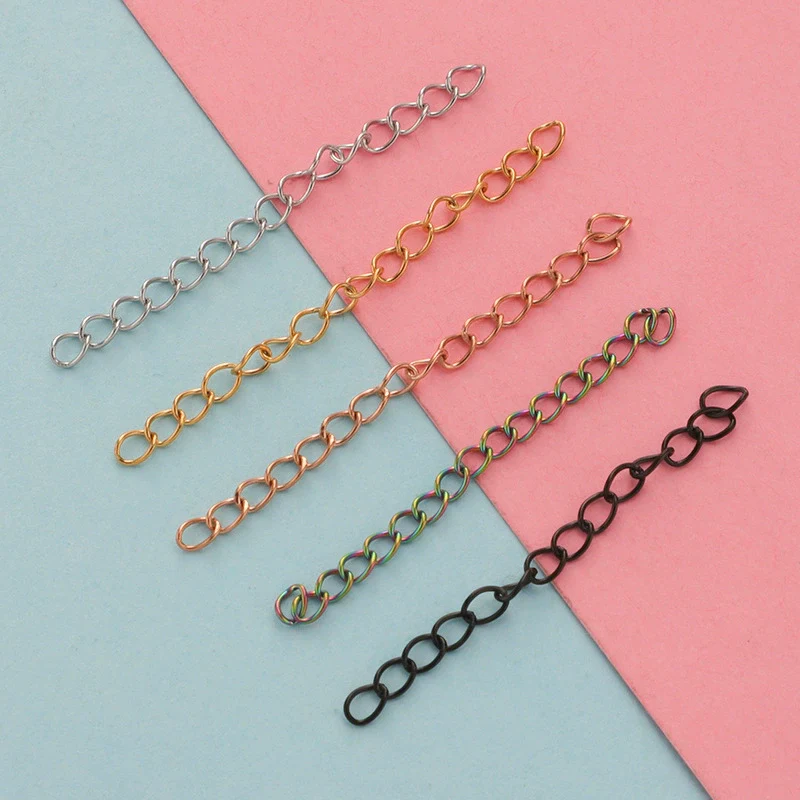 Stainless Steel Tail Chain Bracelet Necklace Extension Chain Ins Style Electroplated Jewelry Accessories