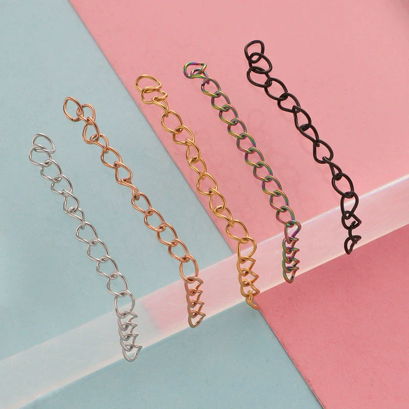 Stainless Steel Tail Chain Bracelet Necklace Extension Chain Ins Style Electroplated Jewelry Accessories - Image 3