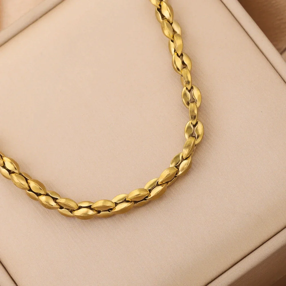 Stainless Steel Thread Pattern Button Shaped Gold Plated Decorative Chain For Necklace Bracelet Accessories - Image 3