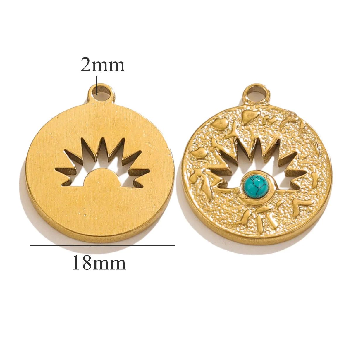 Stainless Steel Threedimensional Lotus Devil's Eye Pendant Jewelry Accessories With Inlay And Totem Pattern - Image 10