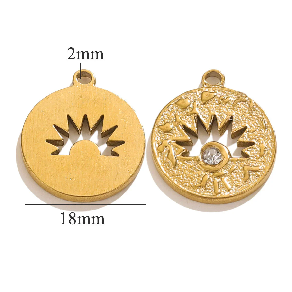 Stainless Steel Threedimensional Lotus Devil's Eye Pendant Jewelry Accessories With Inlay And Totem Pattern - Image 9