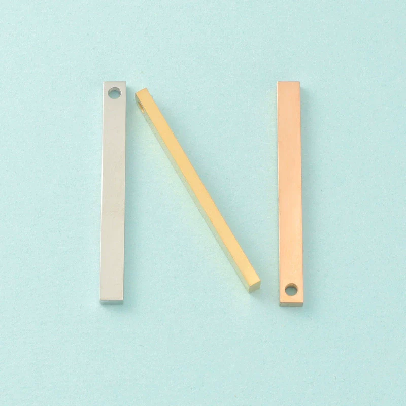 Stainless Steel Threedimensional Rectangular Long Pendant Tag Fine Polished Diy Jewelry Accessories - Image 2