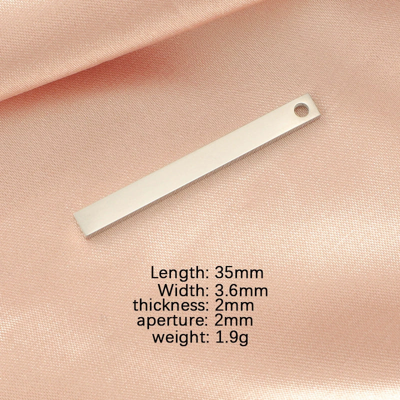 Stainless Steel Threedimensional Rectangular Long Pendant Tag Fine Polished Diy Jewelry Accessories - Image 5