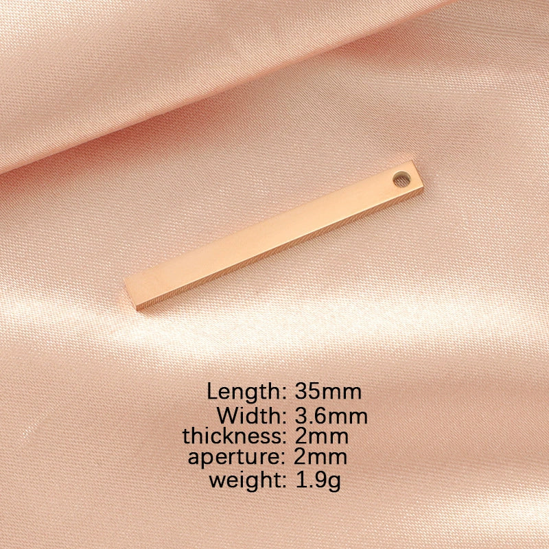 Stainless Steel Threedimensional Rectangular Long Pendant Tag Fine Polished Diy Jewelry Accessories - Image 7
