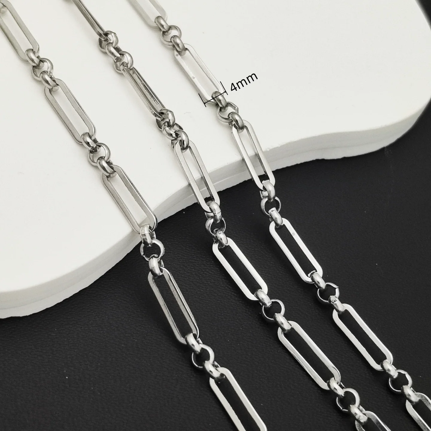 Stainless Steel Titanium Steel Chain Bracelet Necklace Accessories For Men Handmade With Tassel And Electrolysis Treatment - Image 12