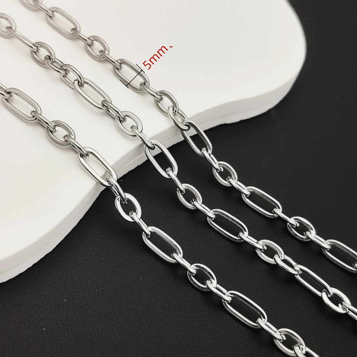 Stainless Steel Titanium Steel Chain Bracelet Necklace Accessories For Men Handmade With Tassel And Electrolysis Treatment - Image 14