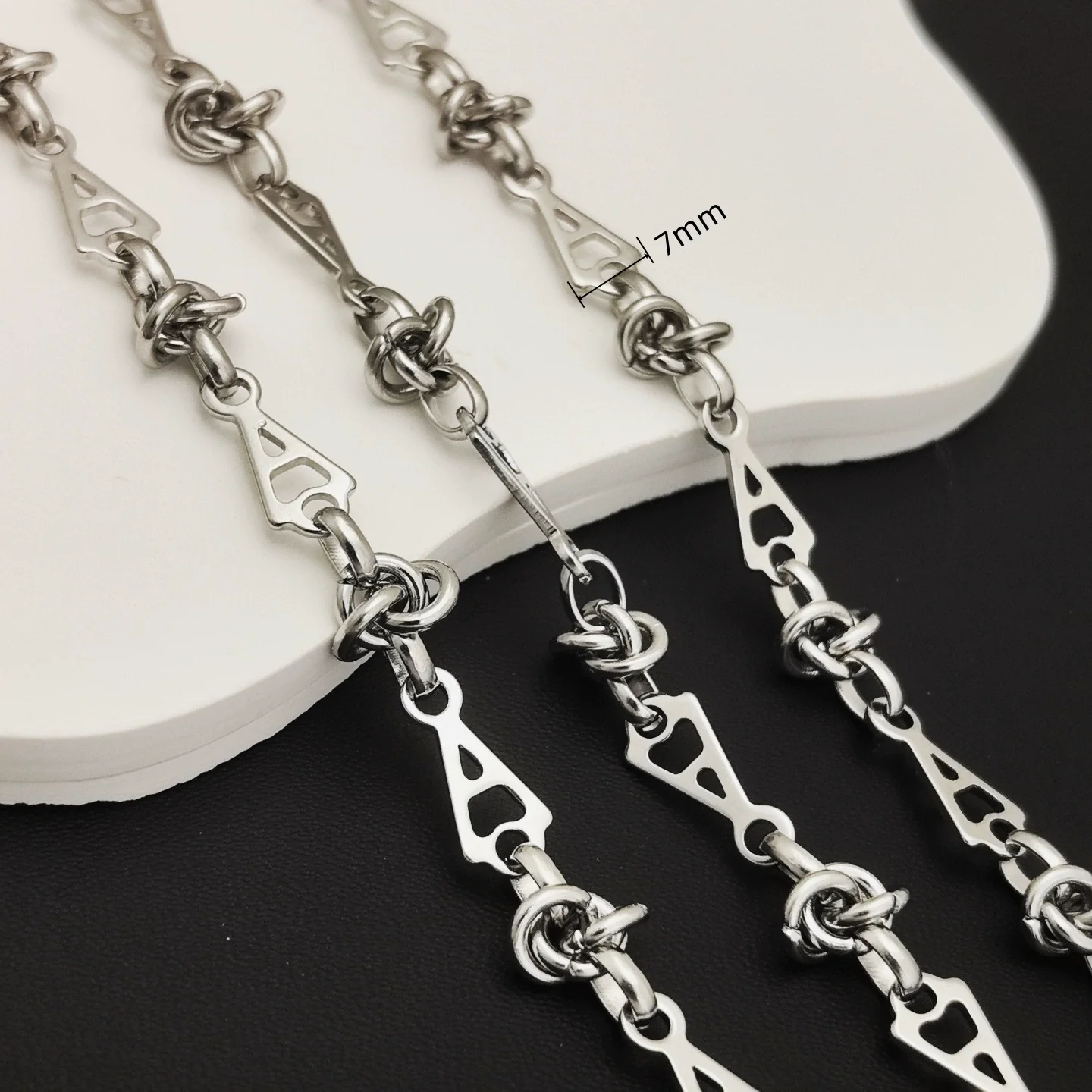 Stainless Steel Titanium Steel Chain Bracelet Necklace Accessories For Men Handmade With Tassel And Electrolysis Treatment - Image 25