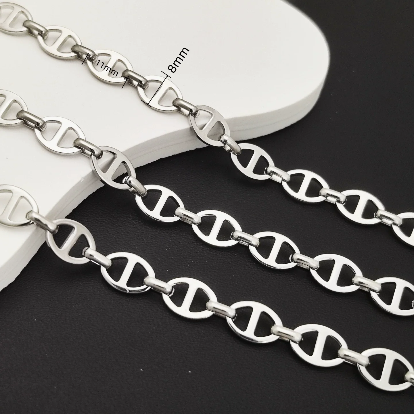 Stainless Steel Titanium Steel Chain Bracelet Necklace Accessories For Men Handmade With Tassel And Electrolysis Treatment - Image 28