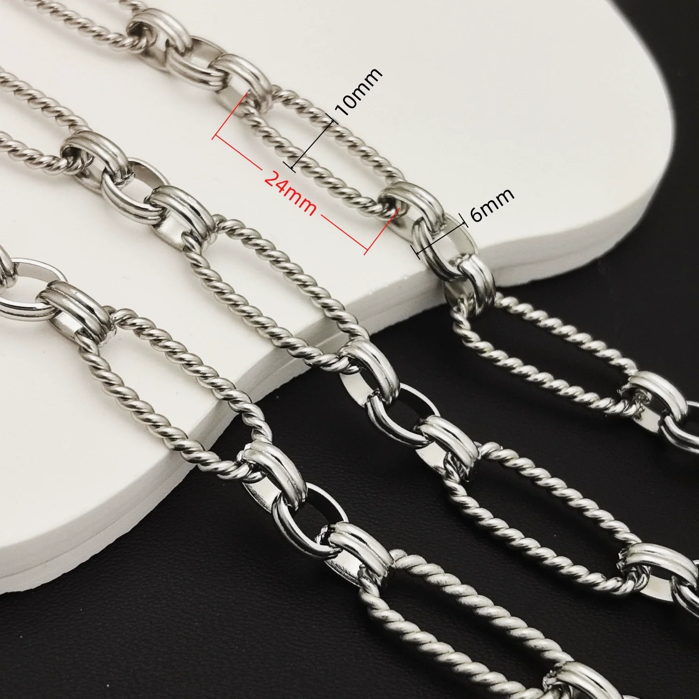 Stainless Steel Titanium Steel Chain Bracelet Necklace Accessories For Men Handmade With Tassel And Electrolysis Treatment - Image 30