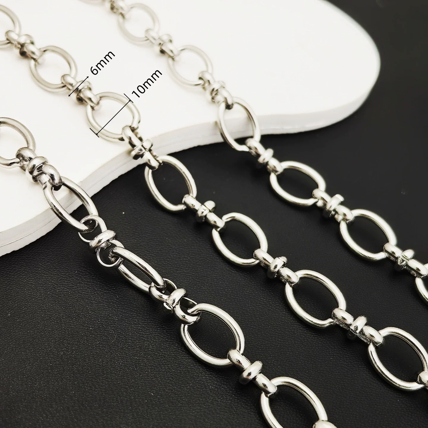 Stainless Steel Titanium Steel Chain Bracelet Necklace Accessories For Men Handmade With Tassel And Electrolysis Treatment - Image 31