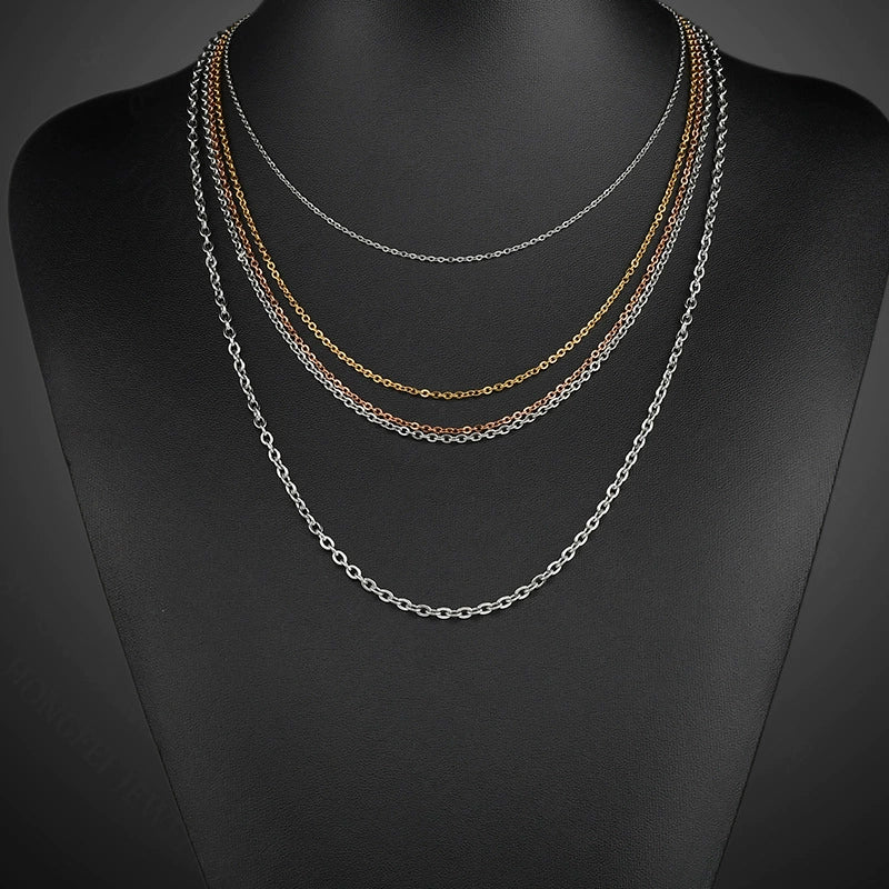 Stainless Steel Titanium Steel O Shaped Chain Jewelry With Cross Electroplated Drop Shape Stylish For Men And Women - Image 4