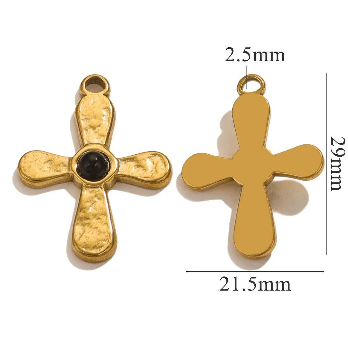 Stainless Steel Totem Inlay Cross Natural Stone Pendant Light Luxury Bohemia Accessories Pendant - Image 6