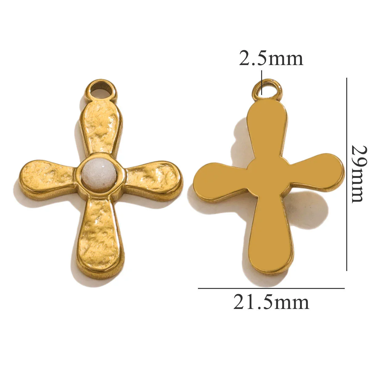 Stainless Steel Totem Inlay Cross Natural Stone Pendant Light Luxury Bohemia Accessories Pendant - Image 7
