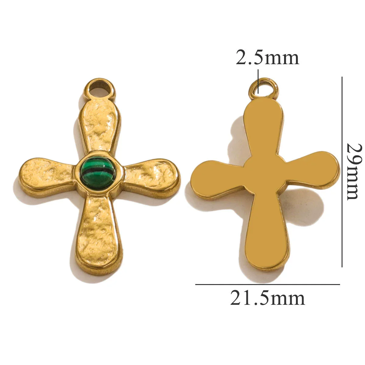 Stainless Steel Totem Inlay Cross Natural Stone Pendant Light Luxury Bohemia Accessories Pendant - Image 8
