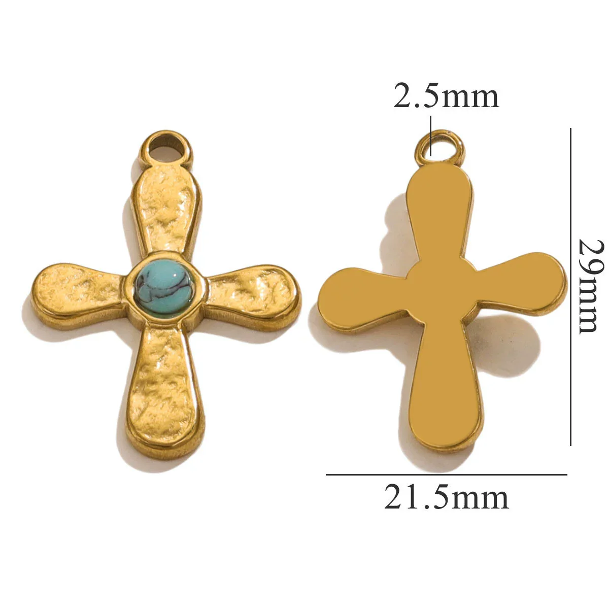 Stainless Steel Totem Inlay Cross Natural Stone Pendant Light Luxury Bohemia Accessories Pendant - Image 9