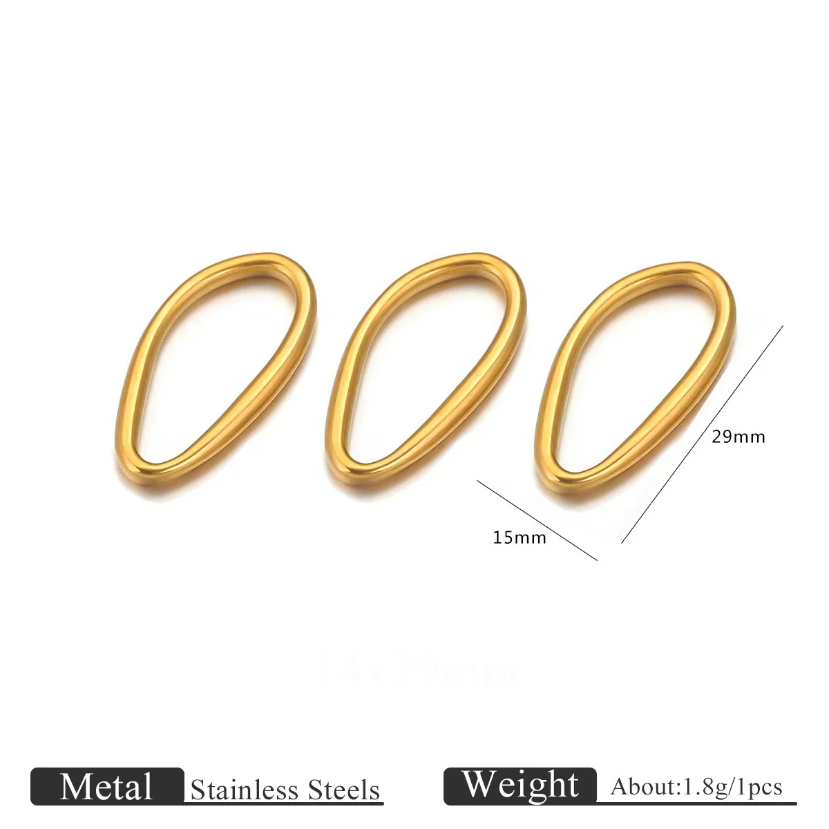 Stainless Steel Totem Irregular Border Connector Pendant Necklace Jewelry Accessories With Pvd Gold Electroplating - Image 10