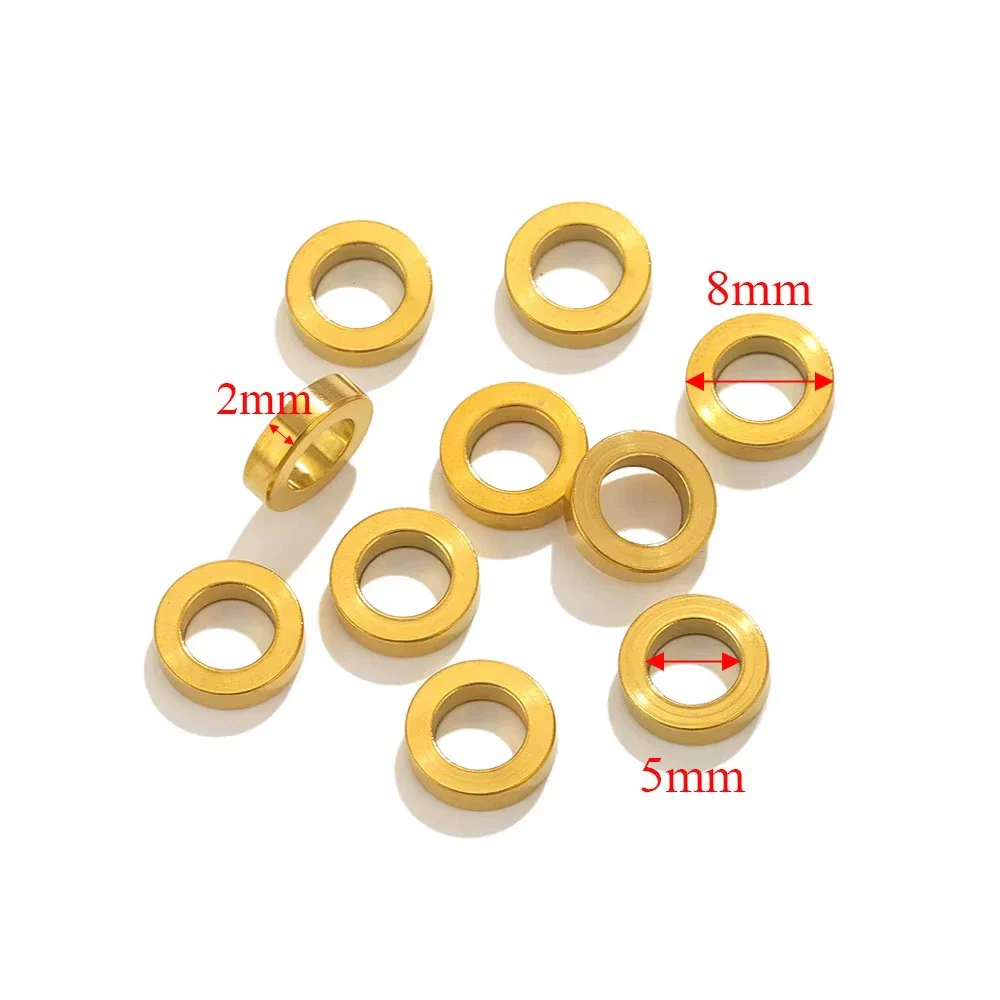 Stainless Steel Totem Pattern Electroplated Round Plane Closed Ring Spacer Loose Beads Jewelry Accessories - Image 11