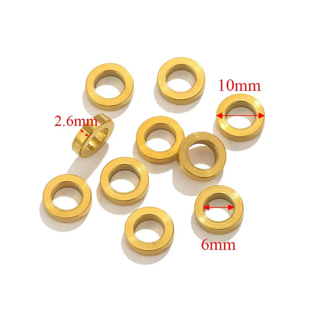 Stainless Steel Totem Pattern Electroplated Round Plane Closed Ring Spacer Loose Beads Jewelry Accessories - Image 12