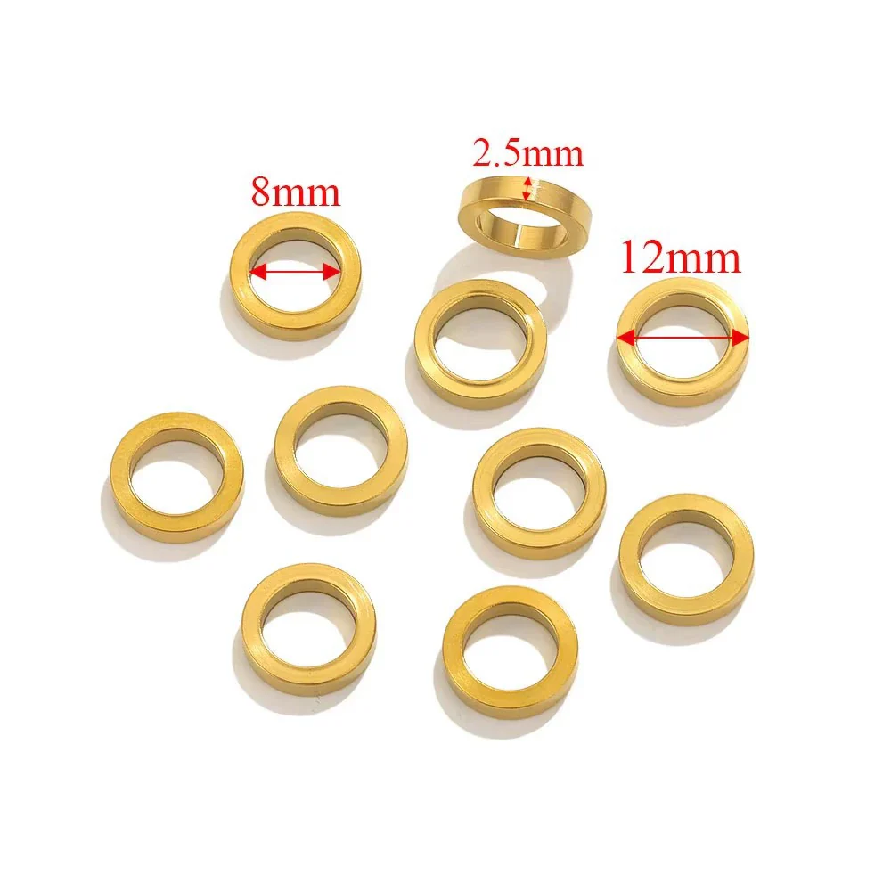 Stainless Steel Totem Pattern Electroplated Round Plane Closed Ring Spacer Loose Beads Jewelry Accessories - Image 13