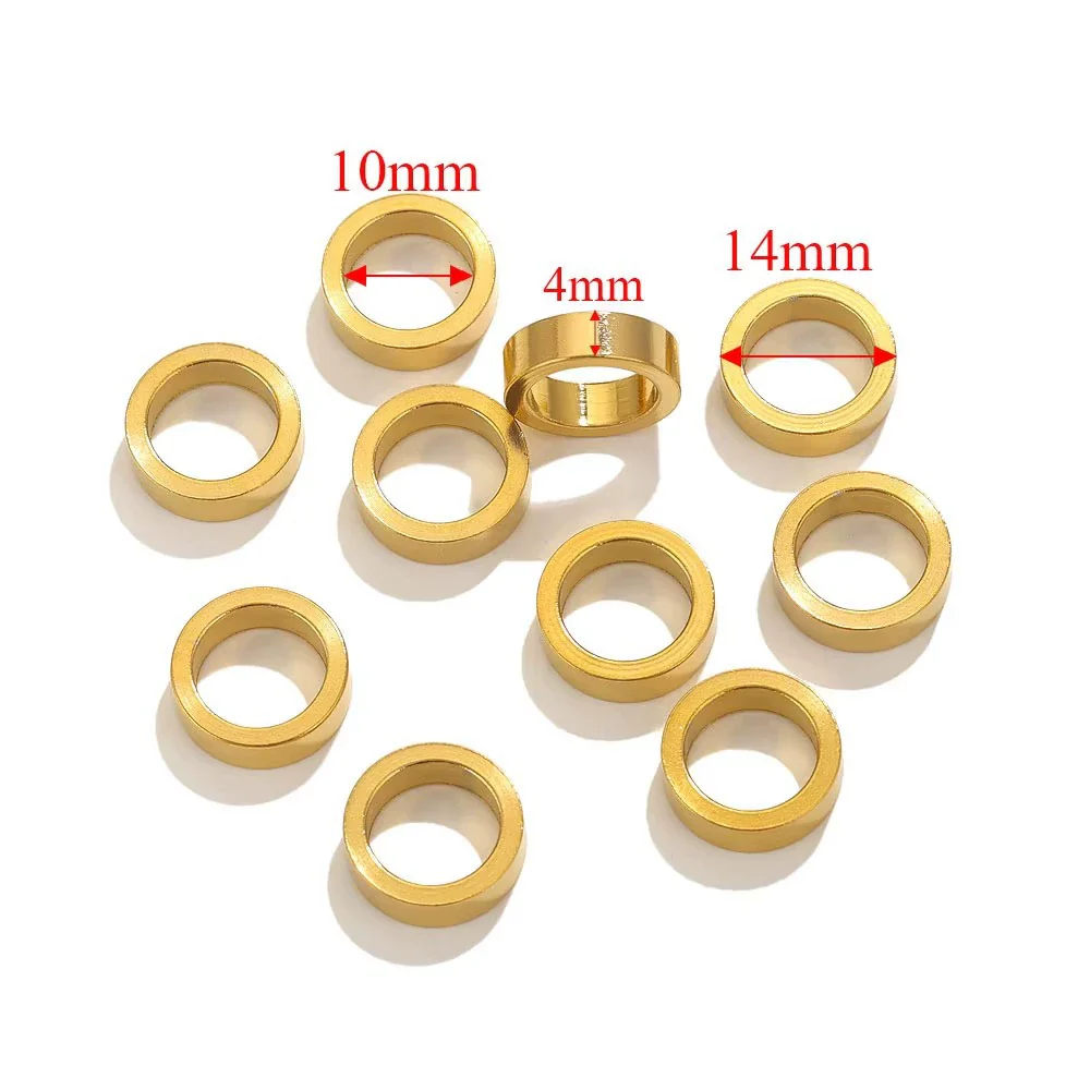 Stainless Steel Totem Pattern Electroplated Round Plane Closed Ring Spacer Loose Beads Jewelry Accessories - Image 14