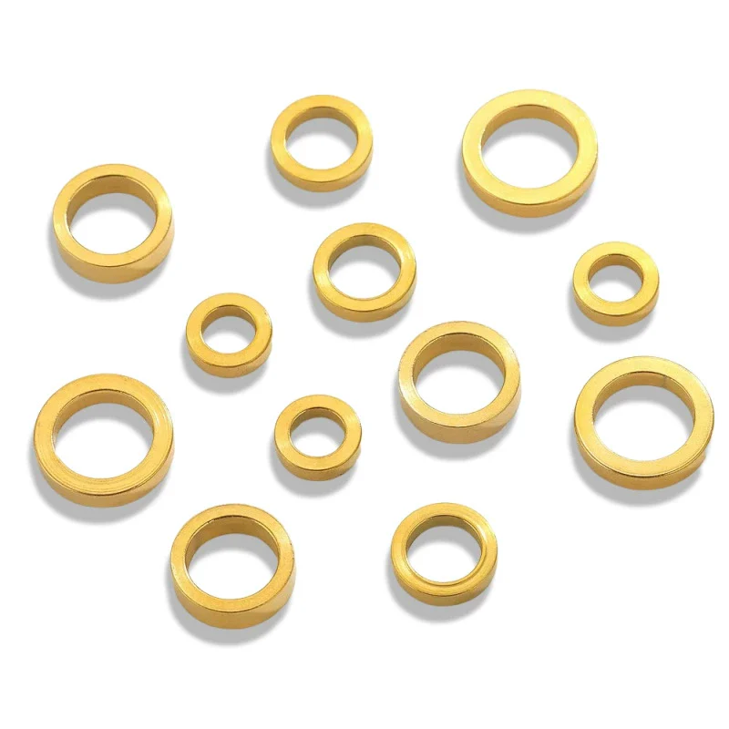 Stainless Steel Totem Pattern Electroplated Round Plane Closed Ring Spacer Loose Beads Jewelry Accessories - Image 2
