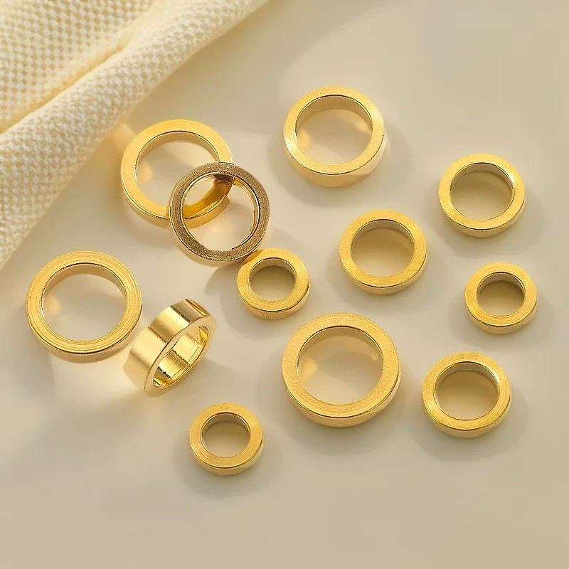 Stainless Steel Totem Pattern Electroplated Round Plane Closed Ring Spacer Loose Beads Jewelry Accessories - Image 3