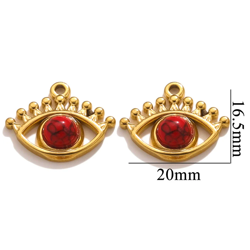 Stainless Steel Totem Pattern Natural Stone Pendant Diy Jewelry Accessories For Earrings And Necklace With Electroplating - Image 11