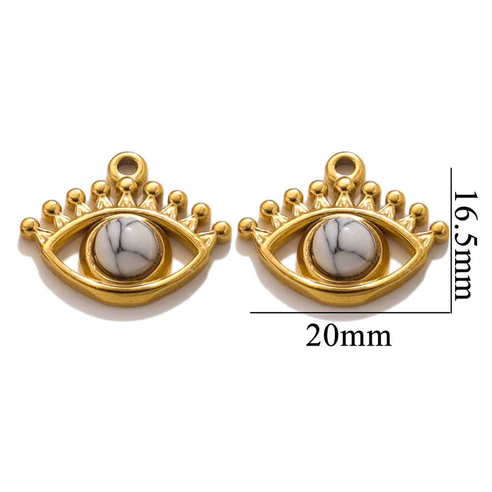 Stainless Steel Totem Pattern Natural Stone Pendant Diy Jewelry Accessories For Earrings And Necklace With Electroplating - Image 12