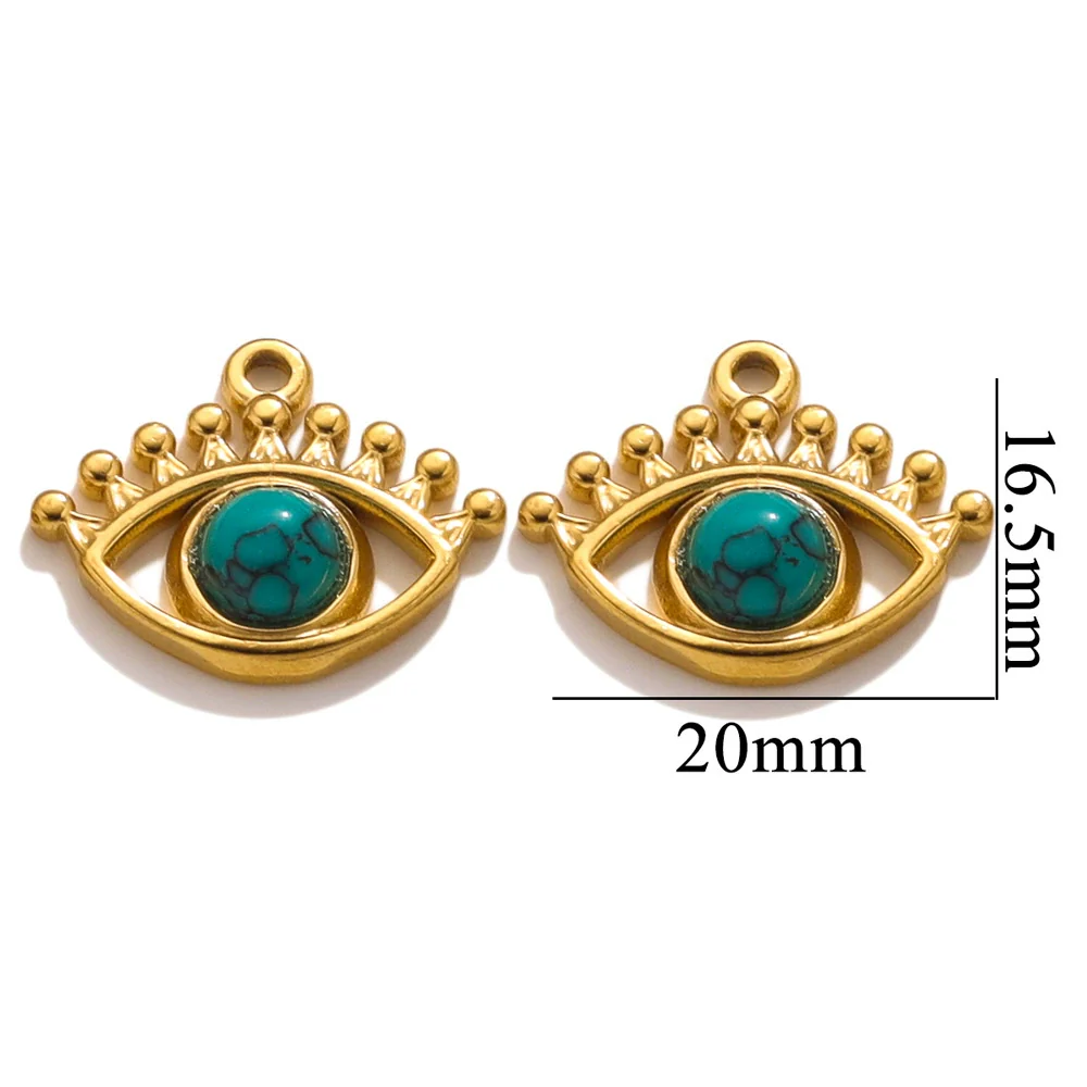 Stainless Steel Totem Pattern Natural Stone Pendant Diy Jewelry Accessories For Earrings And Necklace With Electroplating - Image 13