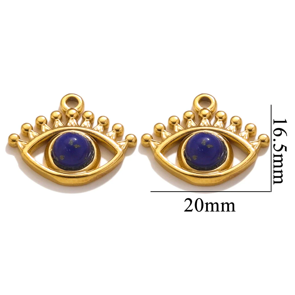 Stainless Steel Totem Pattern Natural Stone Pendant Diy Jewelry Accessories For Earrings And Necklace With Electroplating - Image 14