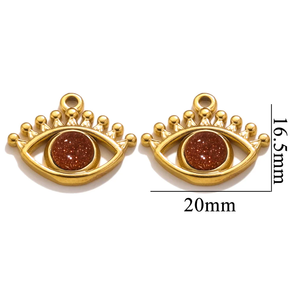 Stainless Steel Totem Pattern Natural Stone Pendant Diy Jewelry Accessories For Earrings And Necklace With Electroplating - Image 15