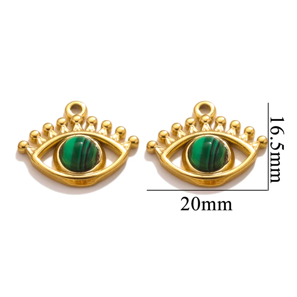 Stainless Steel Totem Pattern Natural Stone Pendant Diy Jewelry Accessories For Earrings And Necklace With Electroplating - Image 7