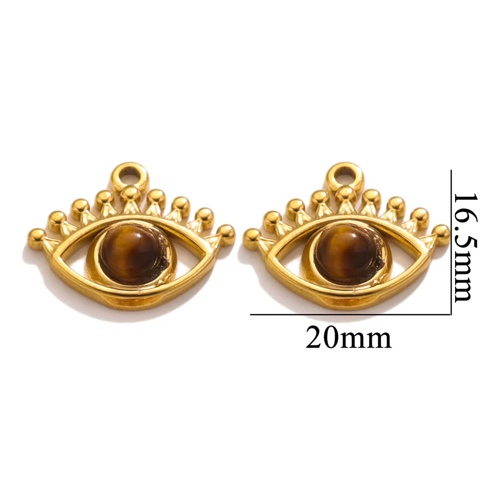 Stainless Steel Totem Pattern Natural Stone Pendant Diy Jewelry Accessories For Earrings And Necklace With Electroplating - Image 8
