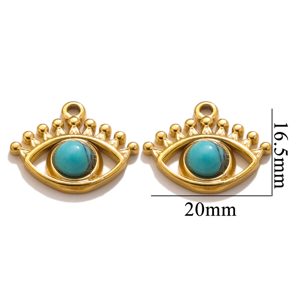 Stainless Steel Totem Pattern Natural Stone Pendant Diy Jewelry Accessories For Earrings And Necklace With Electroplating - Image 9