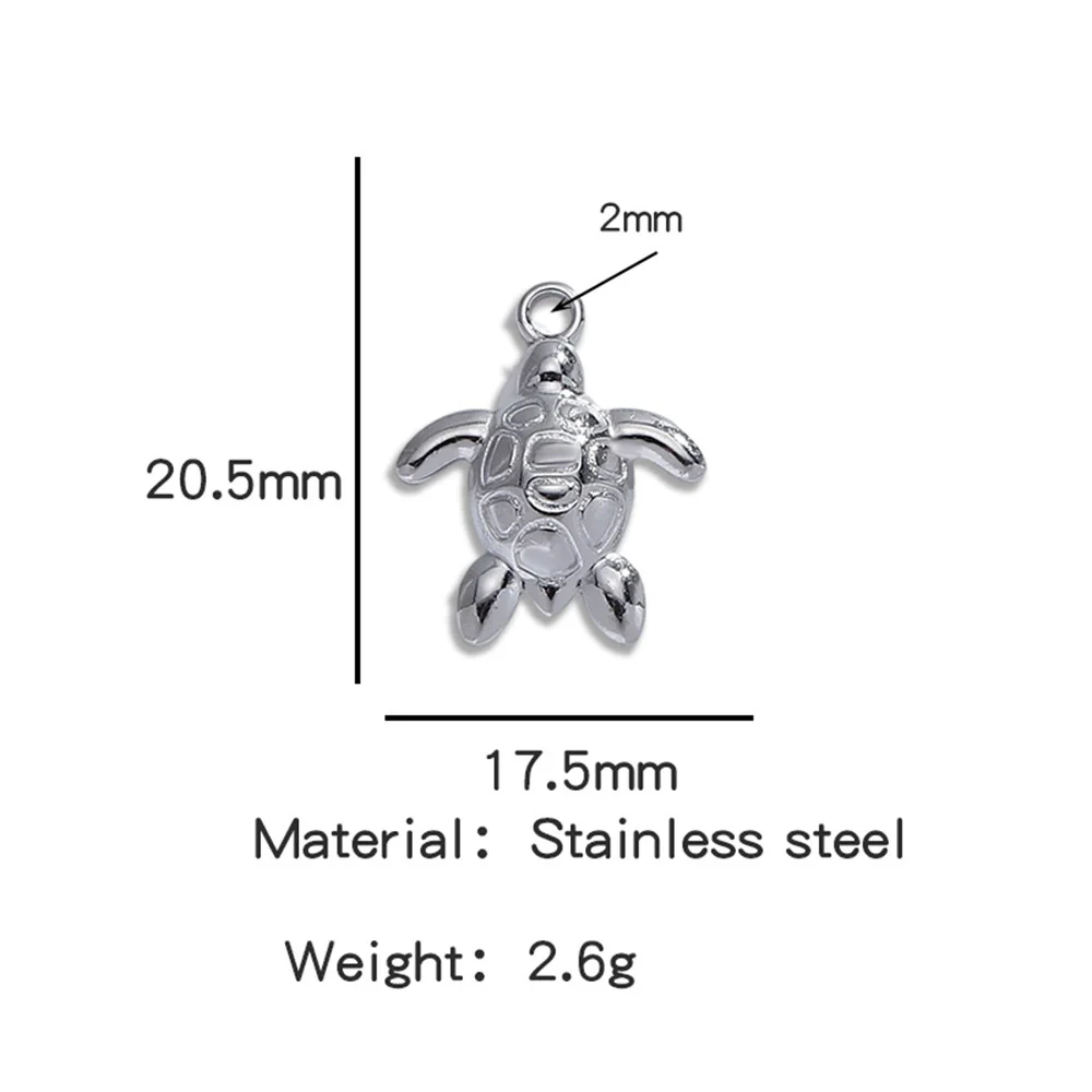 Stainless Steel Turtle Cross Paper Clip Marine Series Pendant Jewelry Electroplated - Image 27