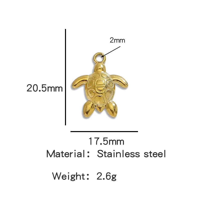 Stainless Steel Turtle Cross Paper Clip Marine Series Pendant Jewelry Electroplated - Image 8