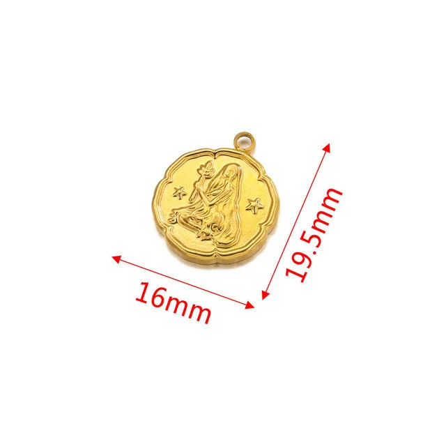 Stainless Steel Twelve Constellations And Fish Pattern Pendant Necklace Jewelry Making Accessories Electroplated Diy Handmade Jewelry - Image 11