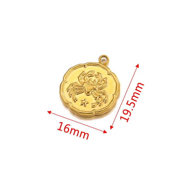 Stainless Steel Twelve Constellations And Fish Pattern Pendant Necklace Jewelry Making Accessories Electroplated Diy Handmade Jewelry - Image 9