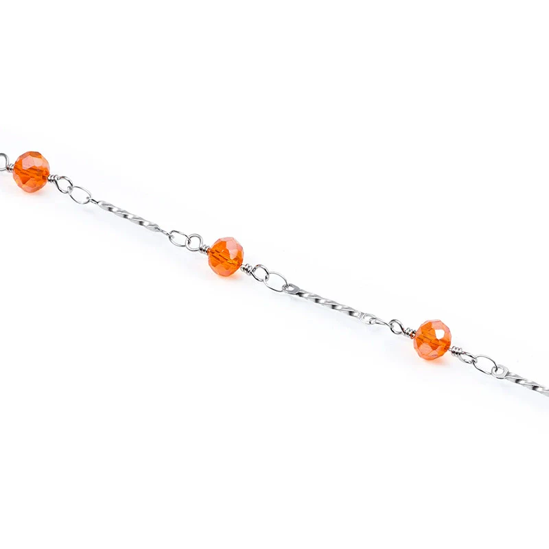 Stainless Steel Twist Bead Chain Necklace Bracelet Electrolytic Brightening No Fading Diy - Image 10