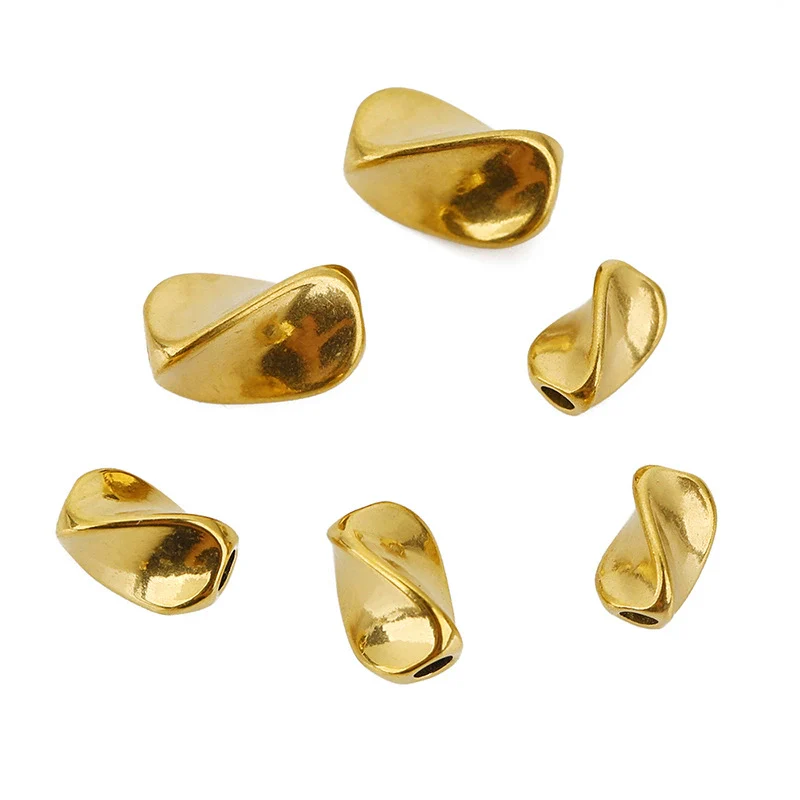 Stainless Steel Twist Pattern Beads Electroplated Gold Bracelet Necklace Diy Antique Hairpin Material