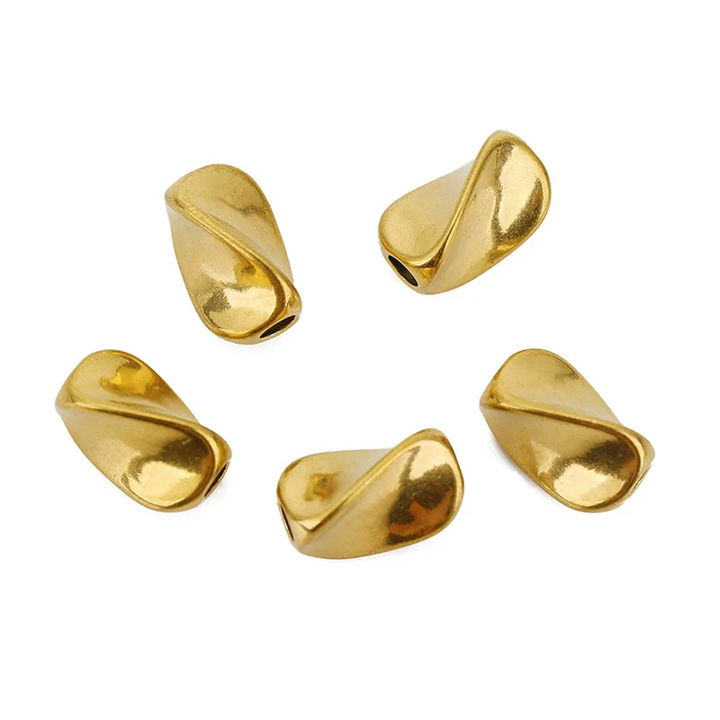 Stainless Steel Twist Pattern Beads Electroplated Gold Bracelet Necklace Diy Antique Hairpin Material - Image 4