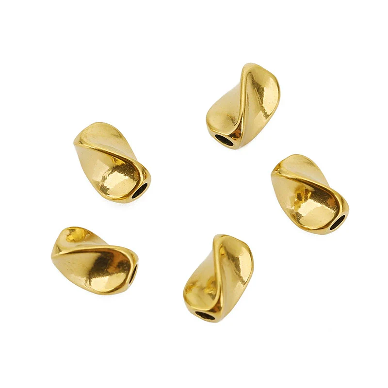 Stainless Steel Twist Pattern Beads Electroplated Gold Bracelet Necklace Diy Antique Hairpin Material - Image 5