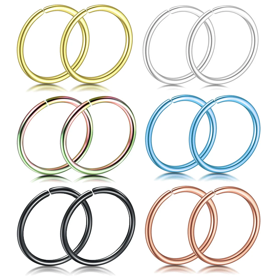 Stainless Steel U Shaped Electroplated Hole Free Nose Ring And Fake Lip Ring Jewelry Unisex - Image 12
